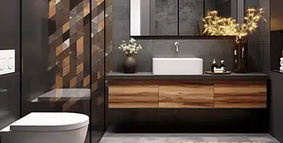 Bathroom remodeled to modern interior design