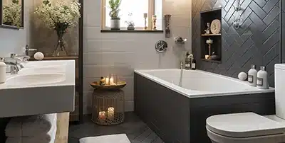 Modernized remodel of luxurious bathroom